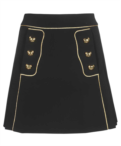 Shop Moschino Technical Fabric Mini-skirt In Black
