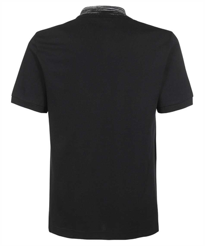 Shop Missoni Short Sleeve Cotton Polo Shirt In Black