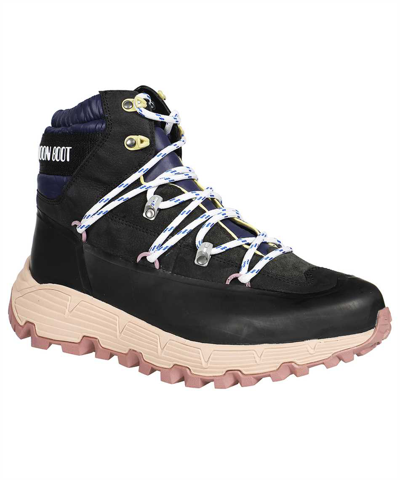Moon Boot Lace-up Ankle Boots In Blue