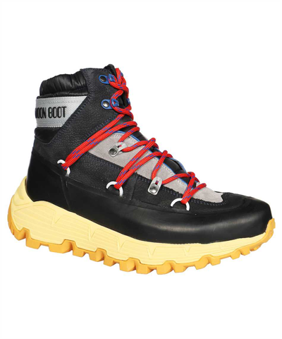 Moon Boot Lace-up Ankle Boots In Black