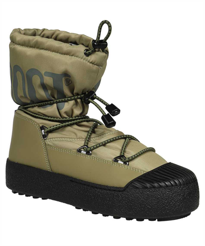 Moon Boot Lace-up Ankle Boots In Green