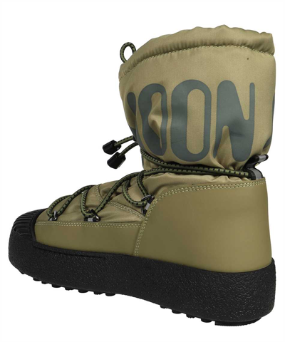 Moon Boot Lace-up Ankle Boots In Green