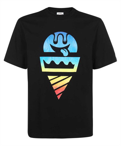 Shop Icecream Printed Cotton T-shirt In Black