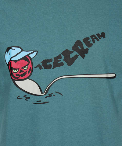 Shop Icecream Printed Cotton T-shirt In Turquoise