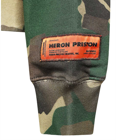 Shop Heron Preston Cotton Hoodie In Green