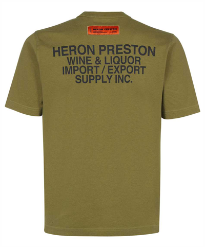 Shop Heron Preston Printed Cotton T-shirt In Green