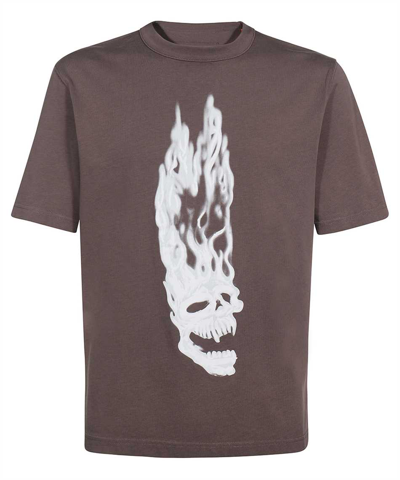 Shop Heron Preston Printed Cotton T-shirt In Brown