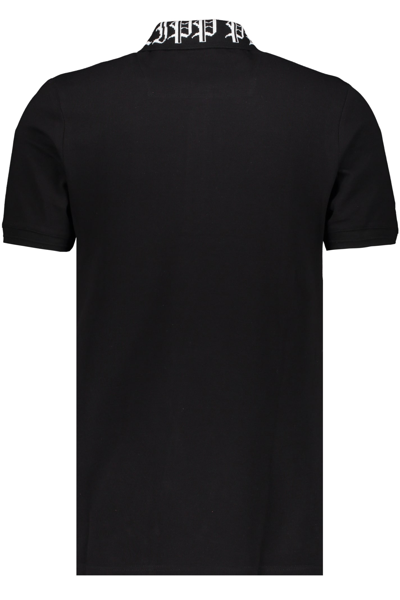 Shop Philipp Plein Short Sleeve Cotton Polo Shirt In Black