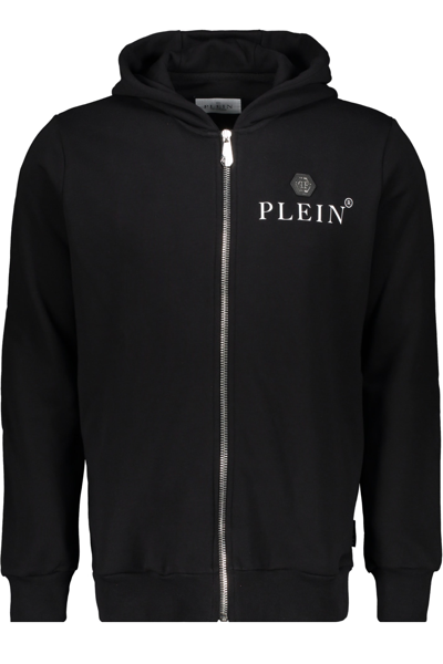 Shop Philipp Plein Full Zip Hoodie In Black