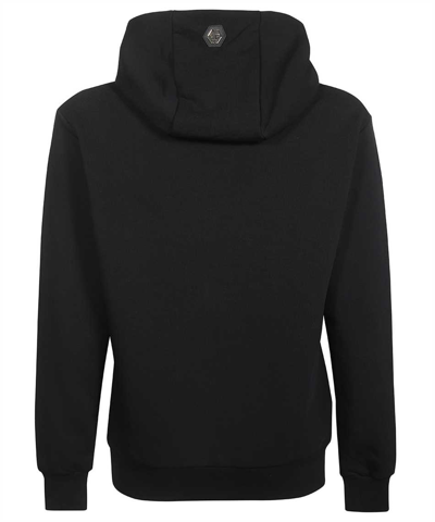 Philipp Plein Graphic Print Cotton Hoodie In Black