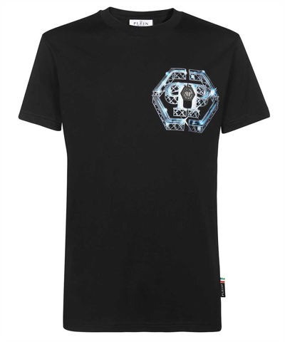 Shop Philipp Plein Printed Cotton T-shirt In Black