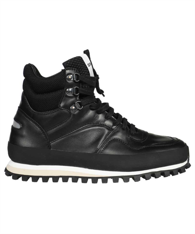 Shop Spalwart Leather Lace-up Boots In Black