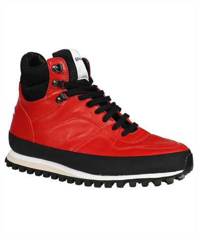 Spalwart Leather Lace-up Boots In Red