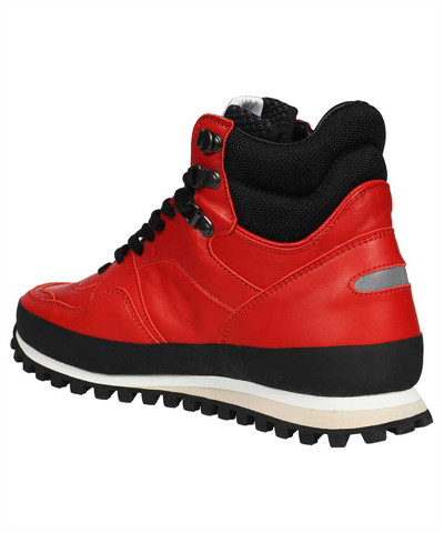 Spalwart Leather Lace-up Boots In Red