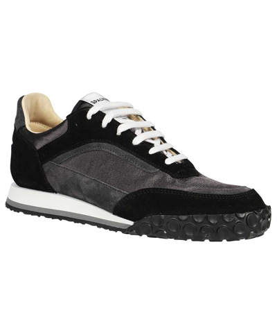 Shop Spalwart Leather Low Sneakers In Black