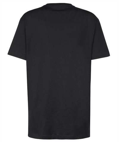 Shop Versace Logo Cotton T-shirt In Black