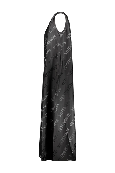 Shop Vetements Monogram Summer Dress In Black