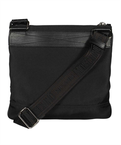 Shop Moschino Messenger Bag With Logo In Black