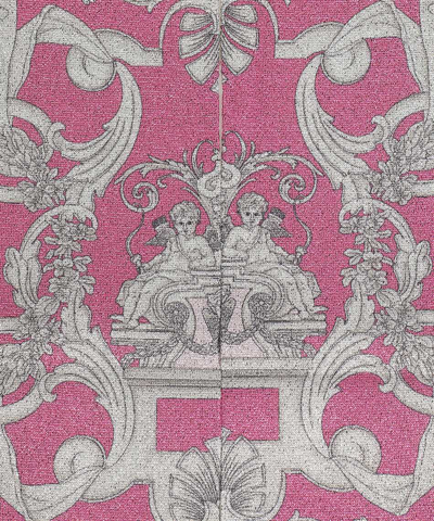 Versace Baroque Pattern-print Socks In Fuchsia