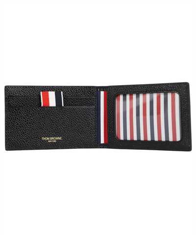 Shop Thom Browne Leather Flap-over Wallet In Black