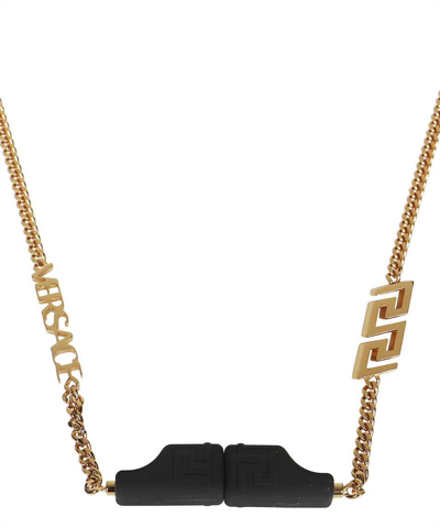 Shop Versace Chain Strap For Wireless Headphones In Black