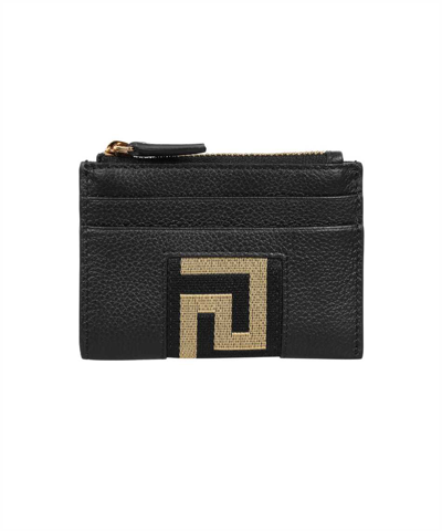 Shop Versace Calf Leather Wallet In Black