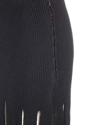 Shop Alanui Fringed Midi Skirt In Black