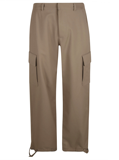 Off-white Wide-legged Cargo Pants With Ample Leg In Beige