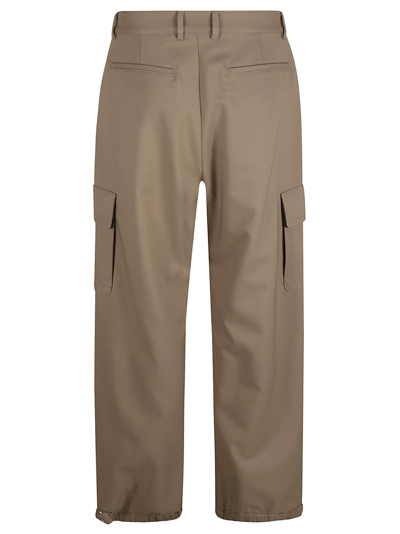 Off-white Wide-legged Cargo Pants With Ample Leg In Beige
