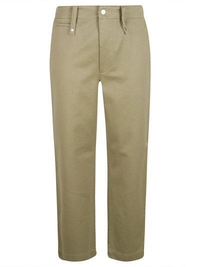 Shop Burberry Straight Buttoned Trousers In Hunter