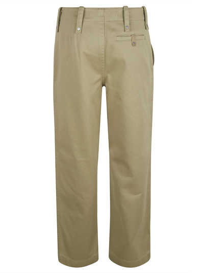 Shop Burberry Straight Buttoned Trousers In Hunter