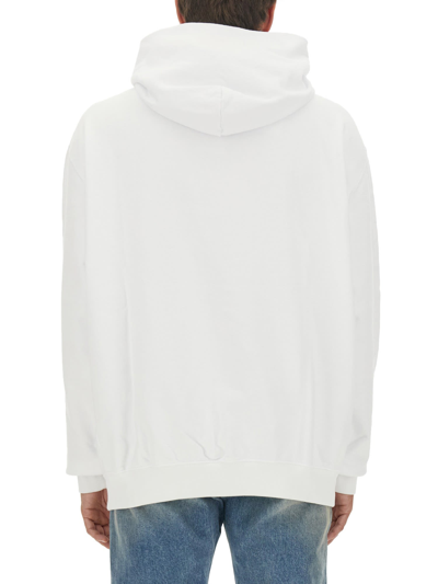 Shop Maison Margiela Sweatshirt With Logo In Bianco