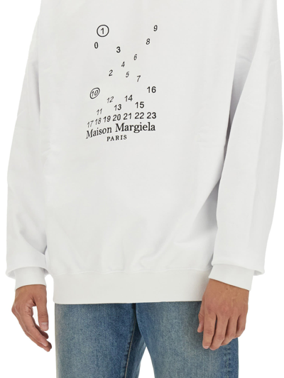 Shop Maison Margiela Sweatshirt With Logo In Bianco