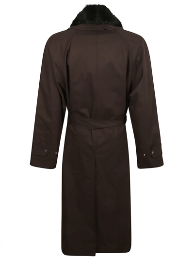 Shop Burberry Belted Long Coat In Otter
