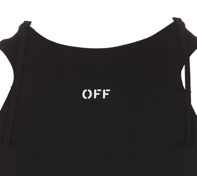 Shop Off-white Logo Laceup Harness Bra In Black