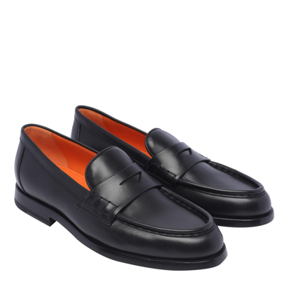 Santoni Flat Shoes In Black