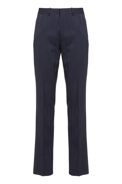 Shop Off-white Slim Fit Tailored Trousers In Blue