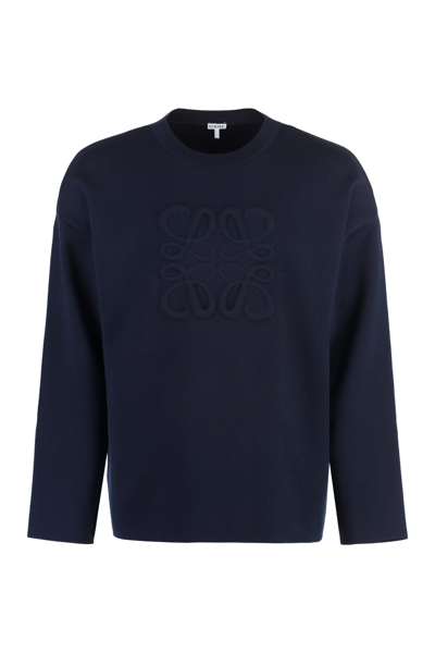 Shop Loewe Wool Pullover In Blue