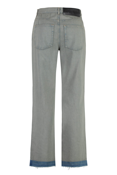 Shop Loewe 5-pocket Straight-leg Jeans In Grey