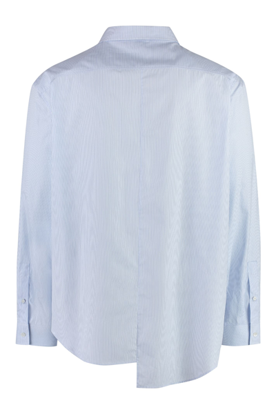 Shop Loewe Striped Cotton Shirt In Light Blue