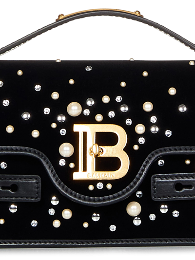 Shop Balmain B-buzz Shoulder 24 Shoulder Bag In Black