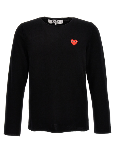 Shop Comme Des Garçons Play Heart Sweater In Black