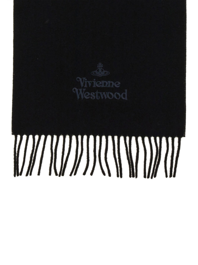 Shop Vivienne Westwood Scarf With Logo In Nero