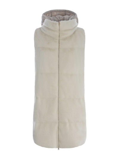 Shop Herno Waistcoat  In Eco-fur In Chantilly