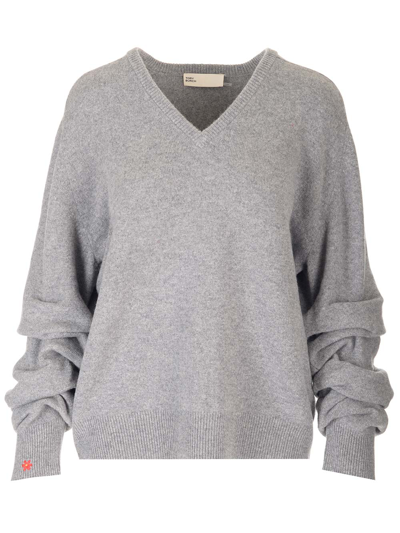 Tory Burch Gathered Sleeves Jumper In Grey