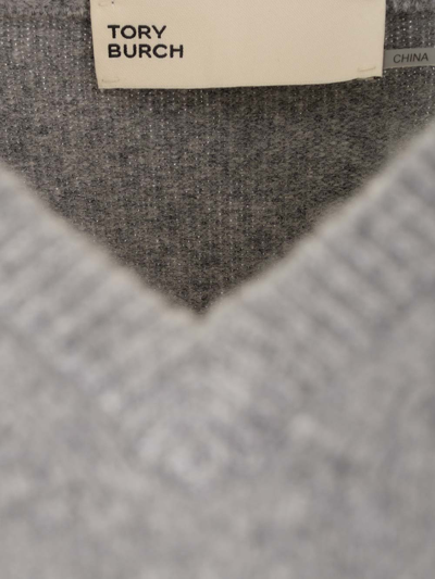 Tory Burch Gathered Sleeves Jumper In Grey