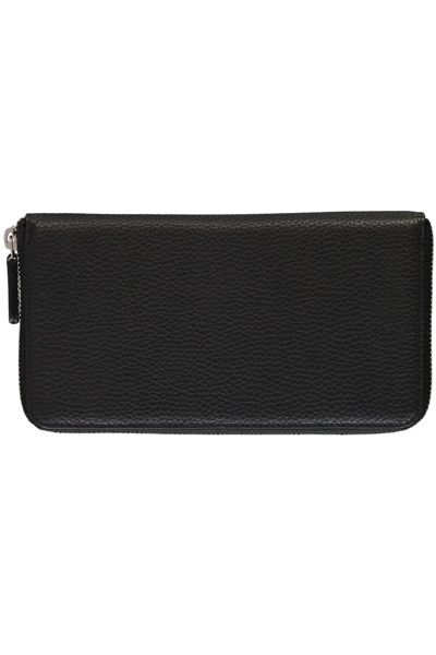 Shop Versace Leather Zip Around Wallet In Black