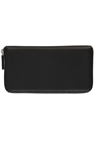 Versace Leather Zip Around Wallet In Black