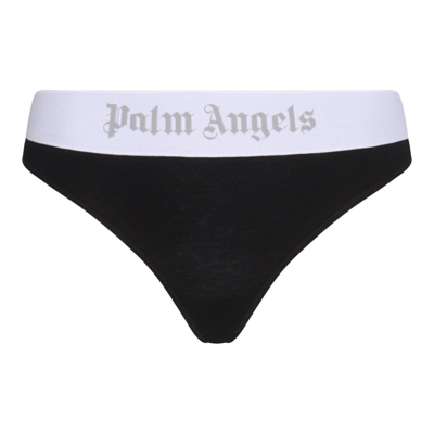 Shop Palm Angels Logo-waistband Thong In Nero
