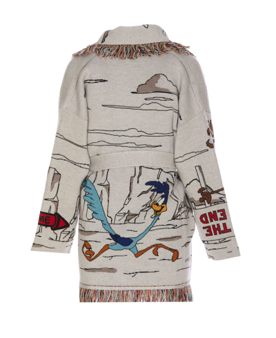 Shop Alanui Race To The South Pole Cardigan In Beige